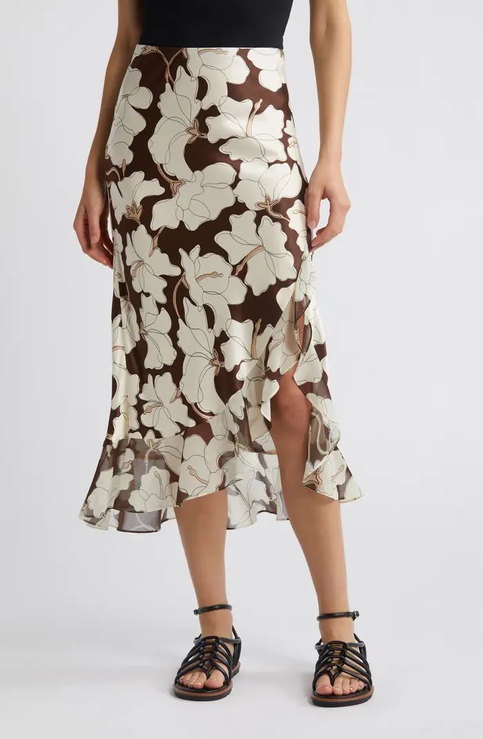 Adia Floral Satin Slip Skirt | Nordstrom