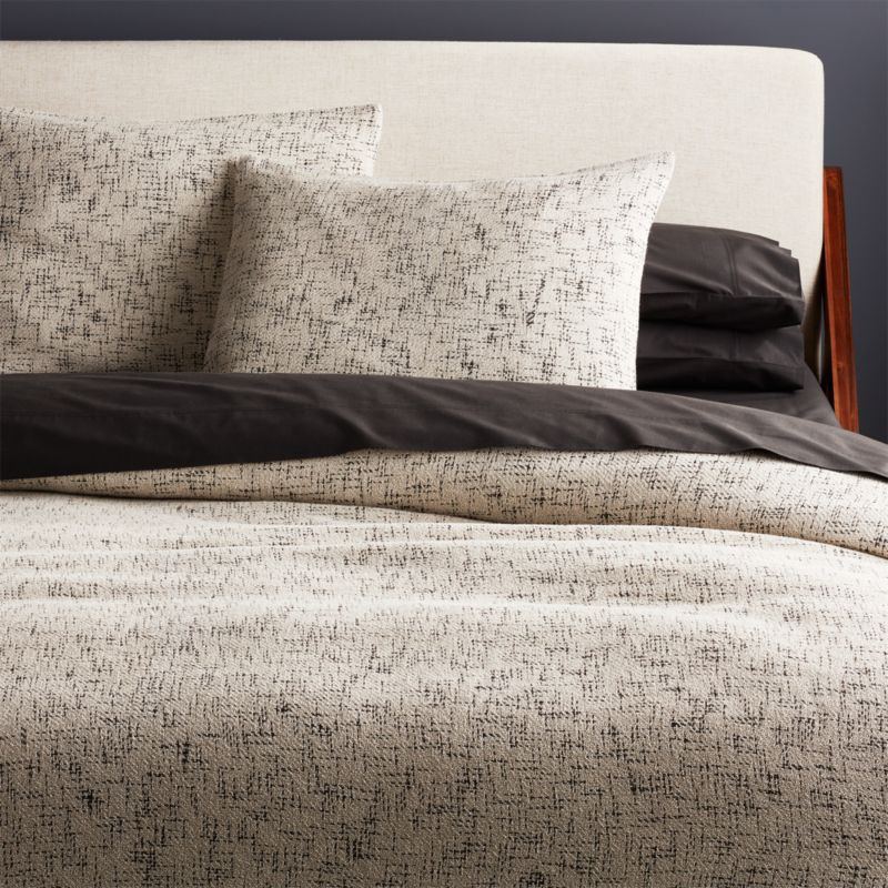 Hatchmark Natural King Duvet Cover + Reviews | CB2 | CB2