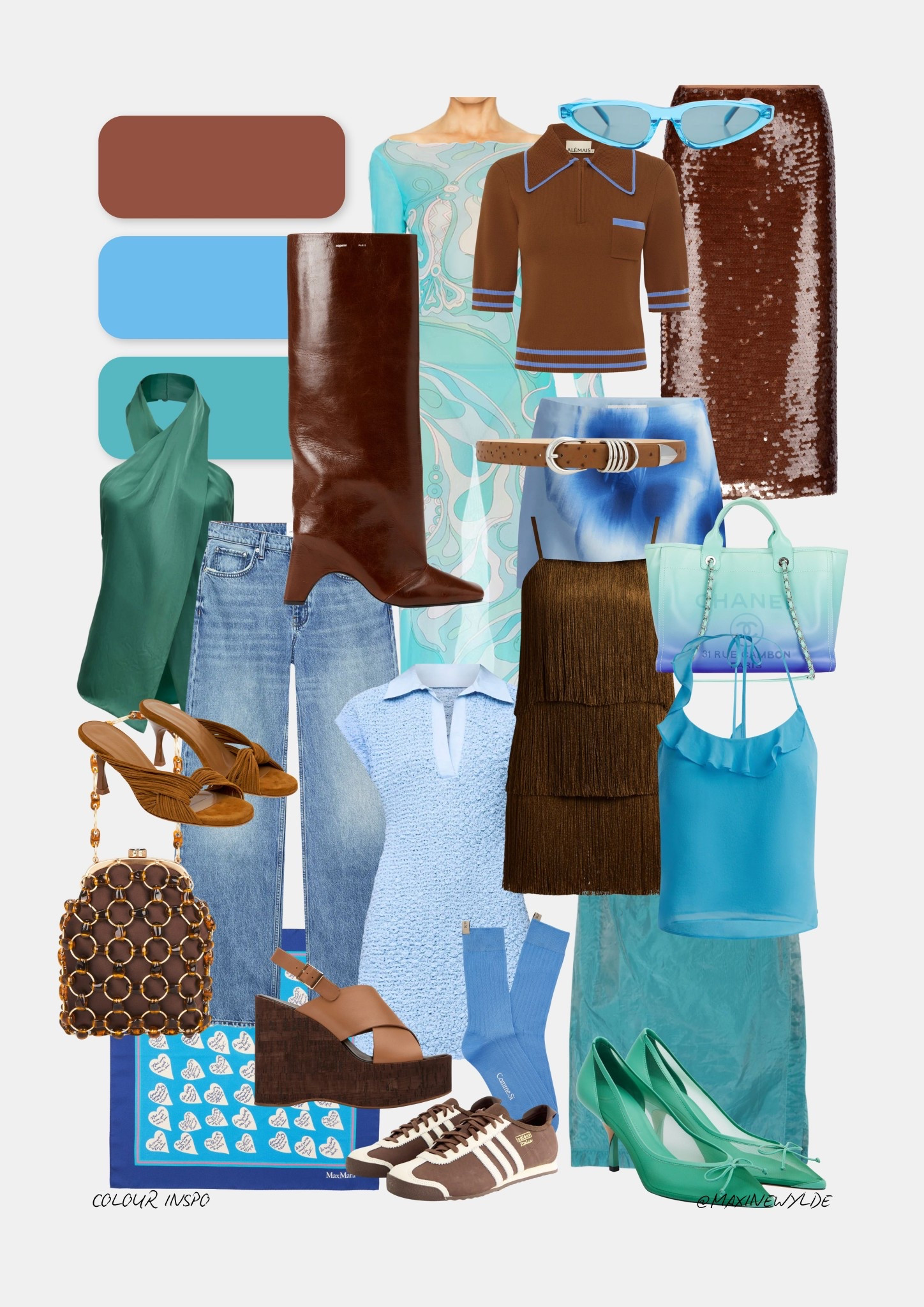 Colour inspo: try styling blue, turquoise and browns together! 

#LTKdatenight #LTKstyletip #LTKaustralia