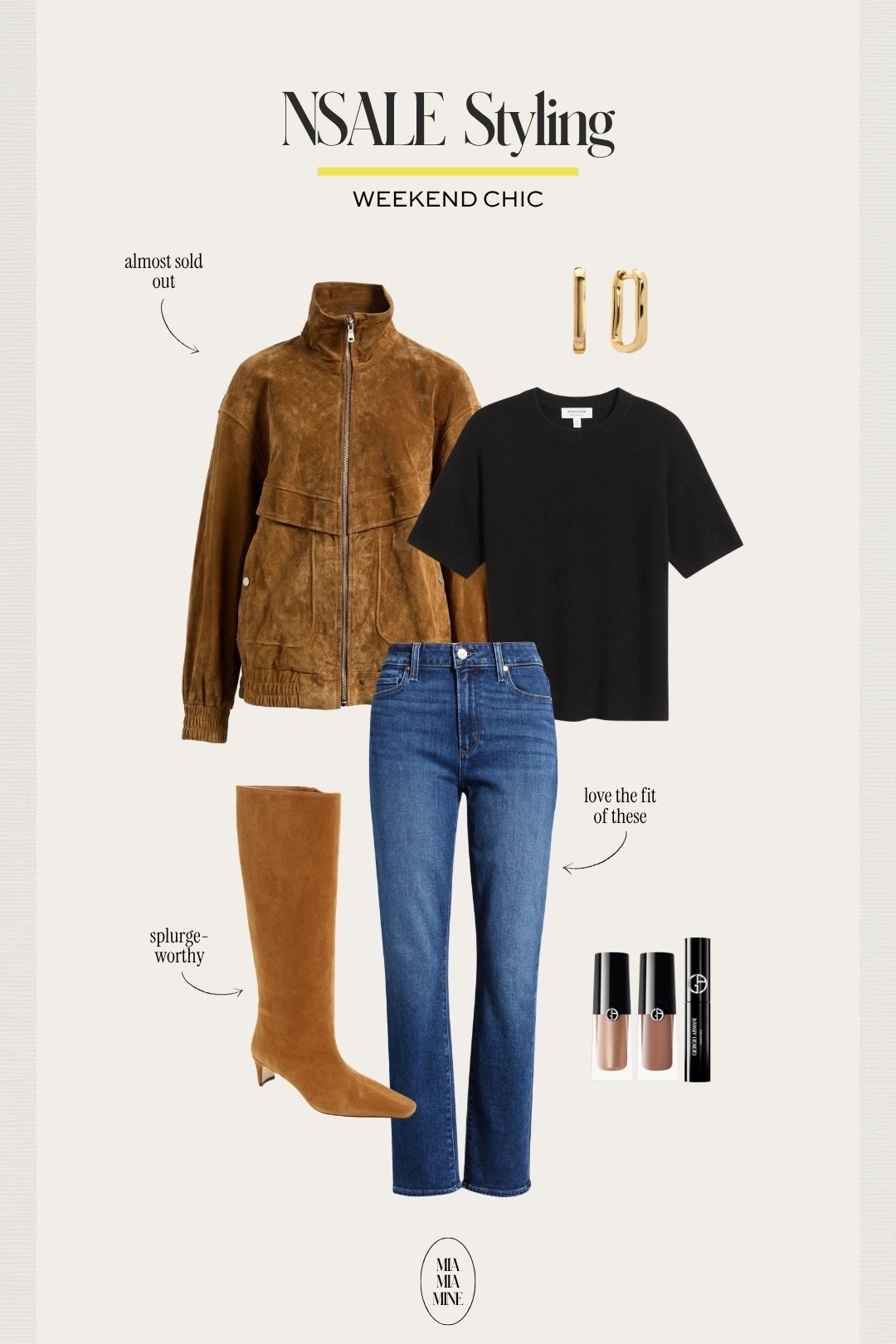 Nordstrom anniversary sale pieces I’m loving 
Paige cigarette jeans wearing a 24- favorite from the #NSALE
Nordstrom cashmere tee wearing an xs
Avec Les filles suede bomber jacket wearing an xs
Staud suede boots

#LTKSaleAlert #LTKOver40 #LTKootd
