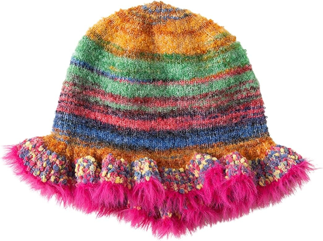 Winter Fisherman Plush Bucket Hat, Cute Fuzzy Bucket Hats for Women Men Aesthetic Fluffy Cap Kawa... | Amazon (US)