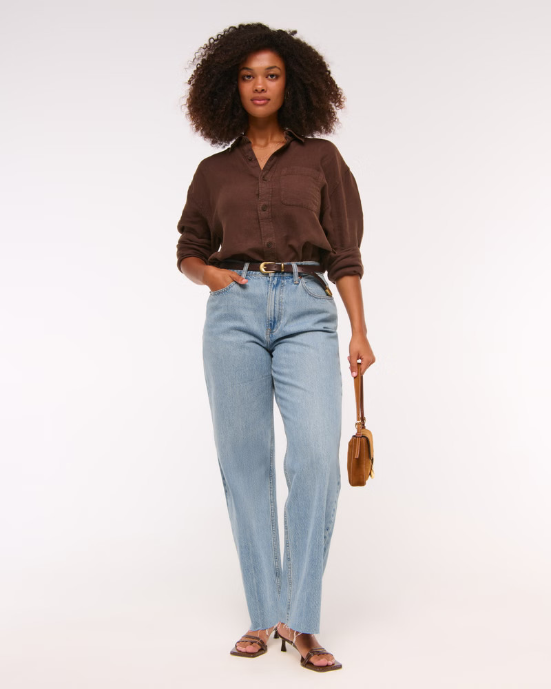 Women's Curve Love High Rise Loose Jean | Women's 25% Off Select Styles | Abercrombie.com | Abercrombie & Fitch (US)