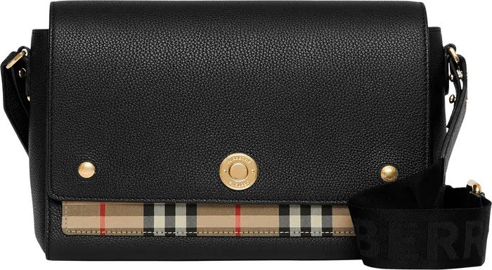 Note Leather & Vintage Check Crossbody Bag | Nordstrom