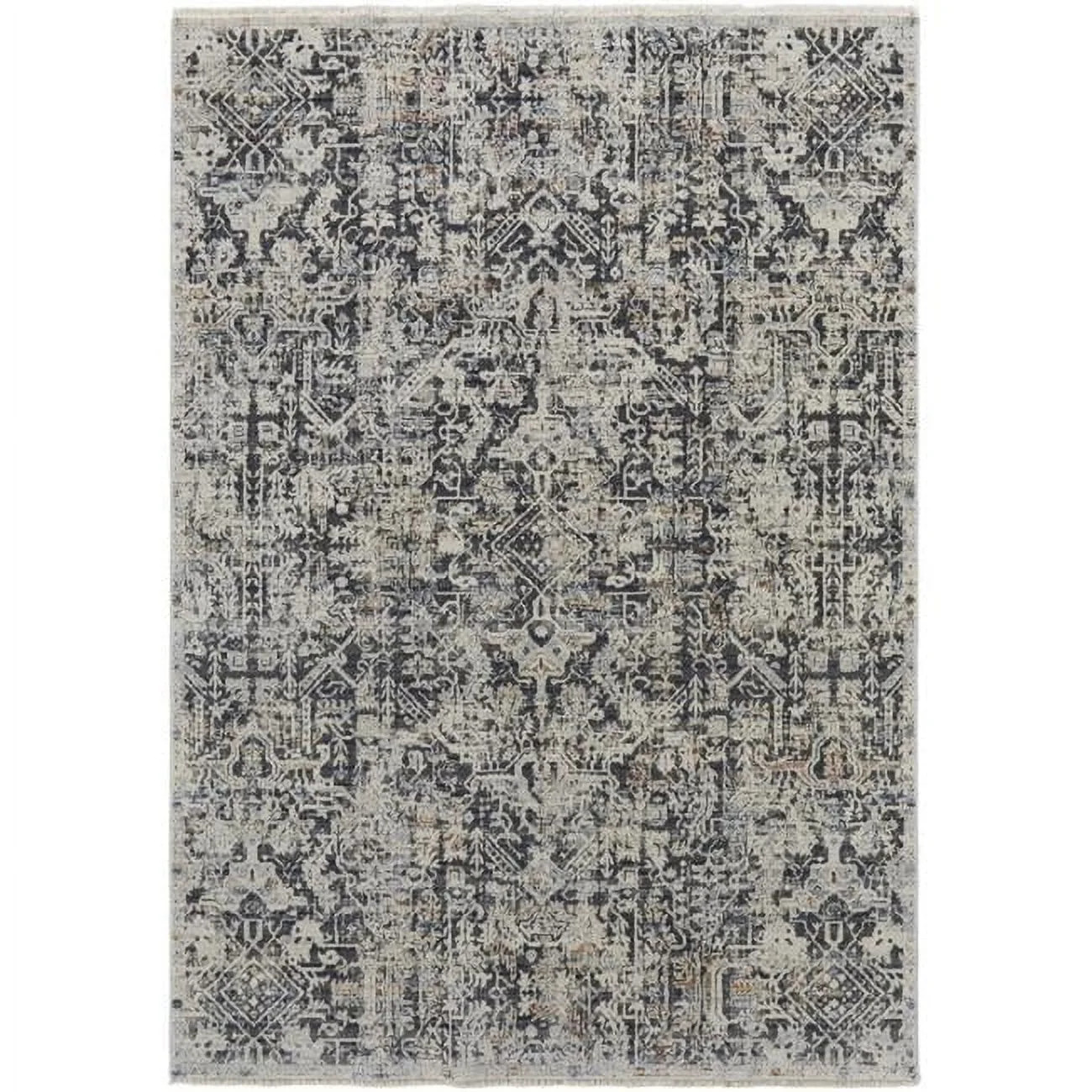 HomeRoots 514012 12 x 15 ft. Ivory Gray & Taupe Abstract Power Loom Distressed Rectangle Area Rug... | Walmart (US)