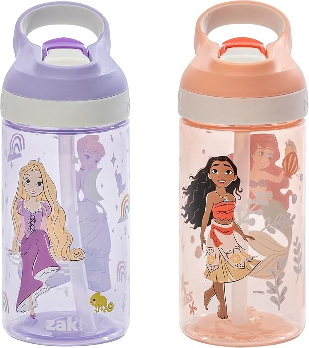 Zak Designs Disney Princess Atlantic Kids Water Bottle For School or Travel, 16oz Durable Plastic... | Amazon (US)