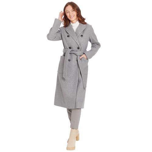 FRYE Women's Wool Blend Trench Coat, Gray | Amazon (US)