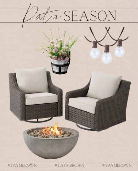 Affordable patio chairs & fire pit 🌅 

#LTKHome #LTKSeasonal #LTKFamily