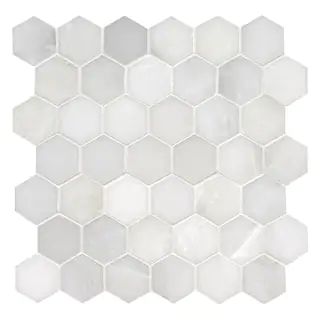 MSI Greecian White Hexagon 12 in. x 11.75 in. x 10 mm Polished Marble Mosaic Tile (9.8 sq. ft. / ... | The Home Depot