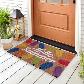 Style Selections 1-1/2-ft x 2-1/2-ft Multiple Colors Indoor Spring Door Mat | Lowe's