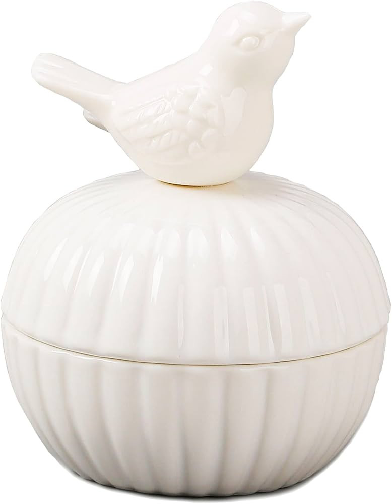 SEVENBEES Ceramic Jewelry Boxes Ring Holder with Bird Statue - Decorative Animal Statue Bird Figu... | Amazon (US)