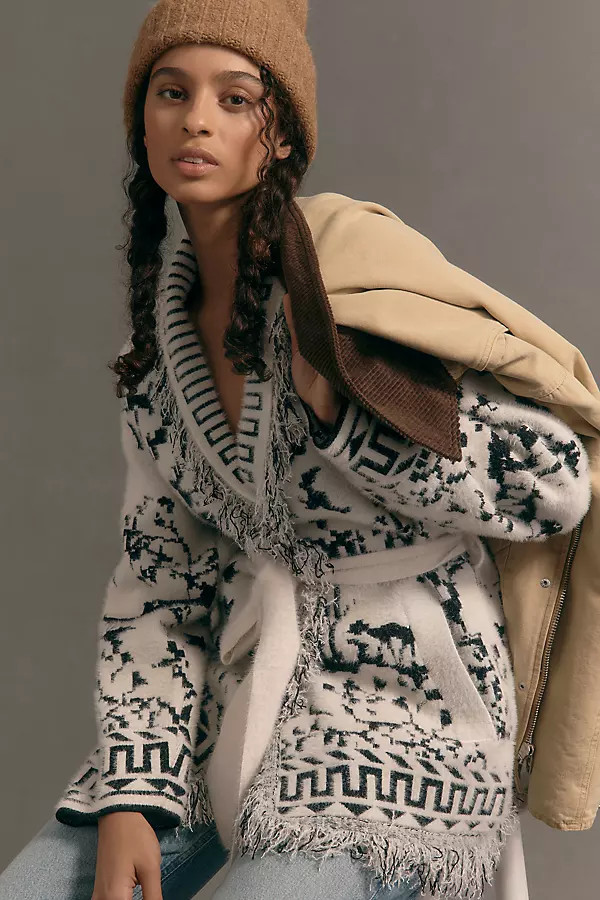 Knit Fringe Cardigan Sweater | Anthropologie (US)