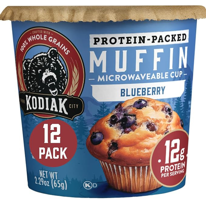 Kodiak Cakes Minute Muffins, Mountain Blueberry, 2.29 Ounce (Pack of 12) (Packaging May Vary) | Amazon (US)