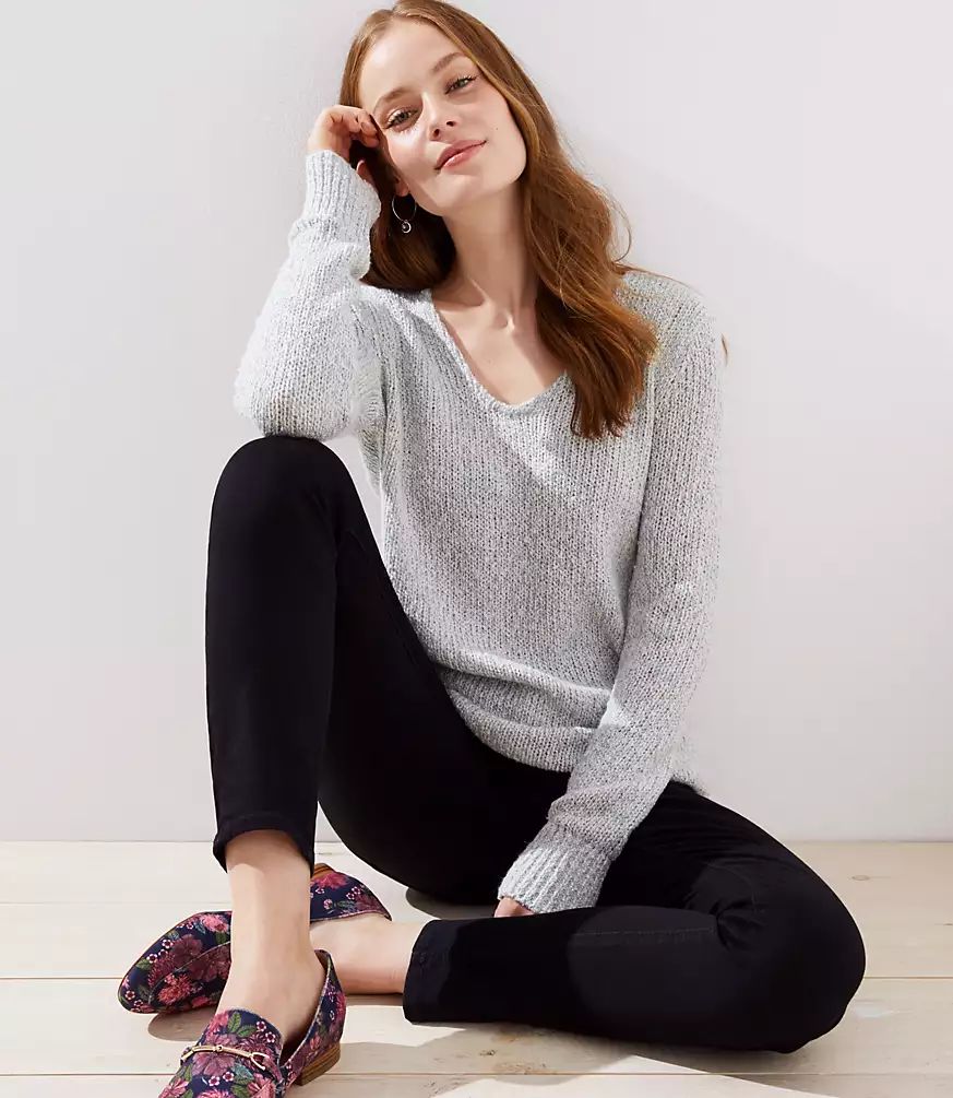 Marled V-Neck Sweater | LOFT