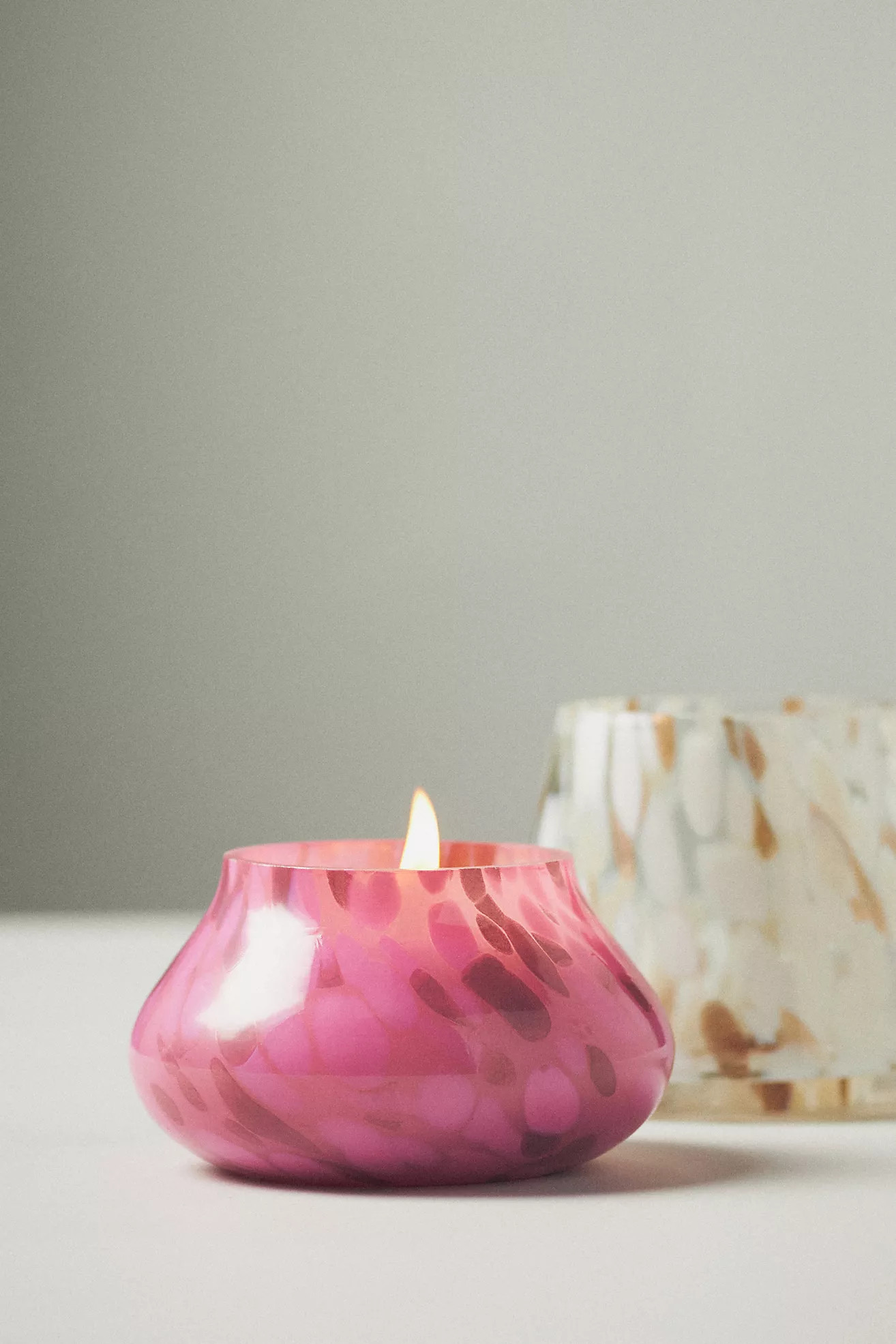 Cheena Fruity Lychee & Pink Dragon Fruit Glass Mushroom Lamp Candle | Anthropologie (US)
