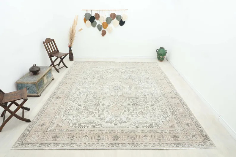 10x12 Beige Brown Large Persian Rug, Oversize Oushak Rug, 10x12 Vintage Area Rug, Bedroom, Oushak... | Etsy (US)