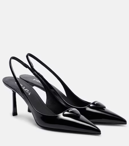 Prada Patent leather slingback pumps | Mytheresa (UK)