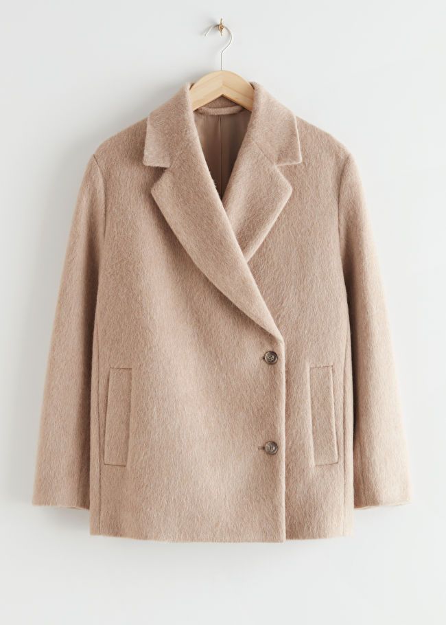 Oversized Overlapping Wool Jacket - Beige - Jackets - & Other Stories US | & Other Stories US