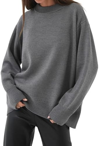Spicy Sandia Women's Slouchy Crewneck Pullover Sweaters Loose Casual Oversized Long Sleeve Knit T... | Amazon (US)