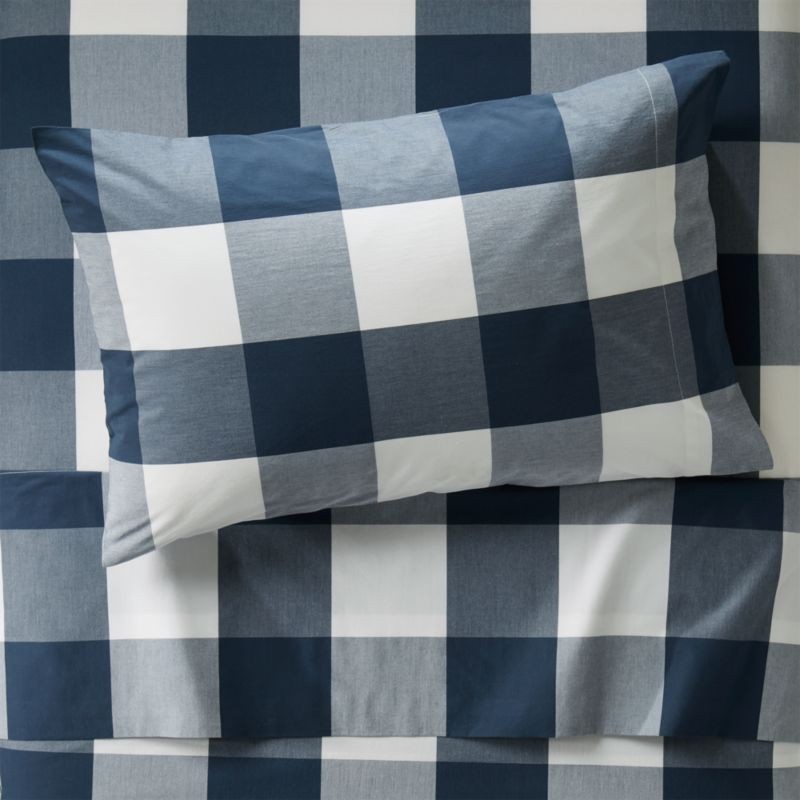 Genevieve Gorder Organic Plaid Twin Sheet Set | Crate & Barrel