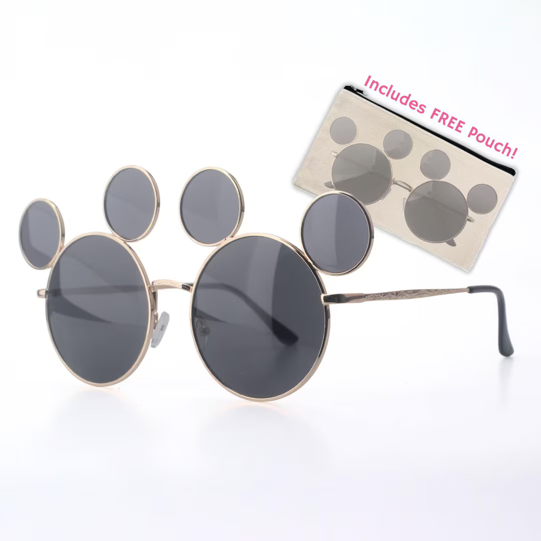 Mickey Mouse Shaped Sunglasses – Disney Inspired Eyewear – Black and Gold Frames With Black, ... | Etsy (US)
