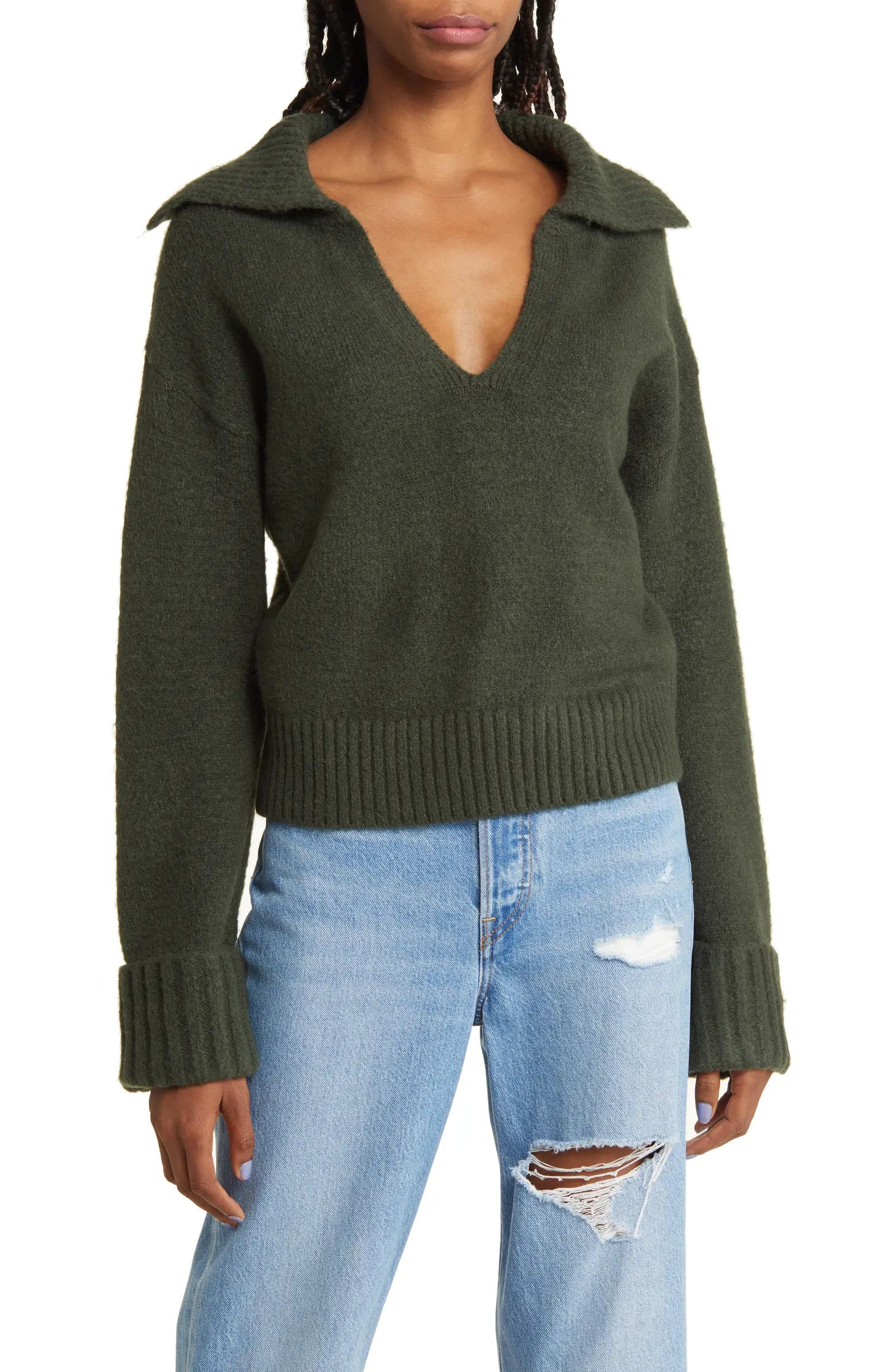 Oversize Johnny Collar Sweater | Nordstrom