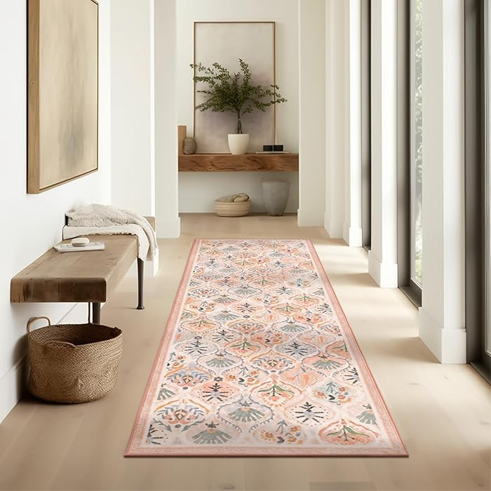 Ashler Runner Rugs 2x6, Floral Hallway Rug, Ultra-Thin Boho Tropical Area Rug, Vintage Long Rugs ... | Amazon (US)
