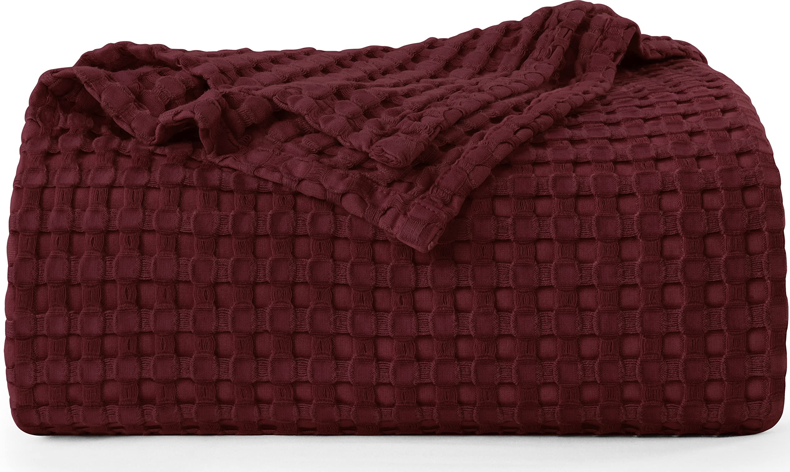 Utopia Bedding Burgundy 100% Cotton Waffle Blanket 300 GSM [Queen - 90x90 Inch] Soft Lightweight ... | Amazon (US)