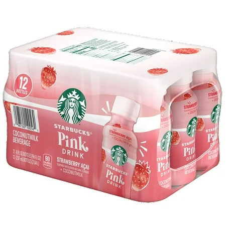 Starbucks Pink Drink, Strawberry Acai Coconutmilk Beverage, 8 Fl Oz (12 Count) | Walmart (US)
