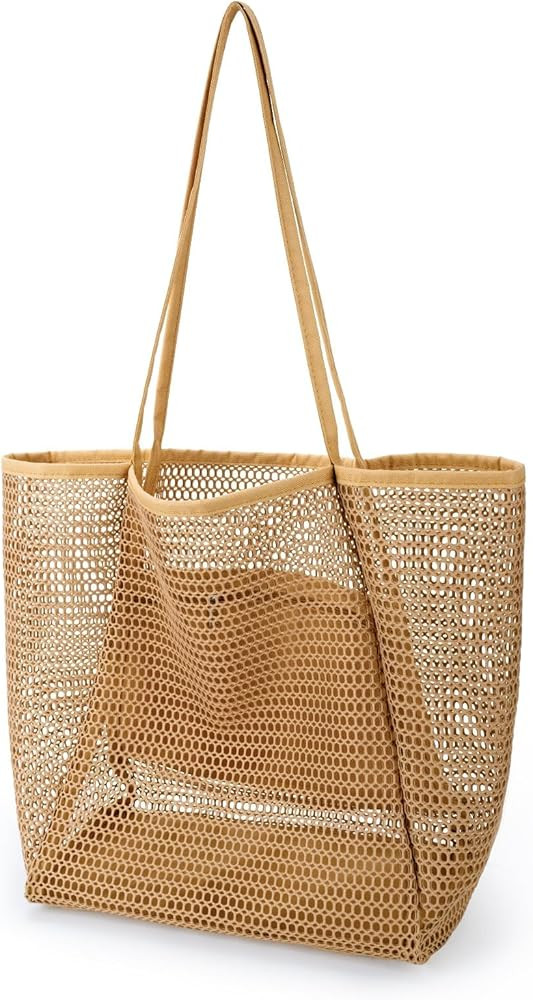 Iioscre Mesh Beach Tote Bags for Womens,Large Beach Bags Suitable for Beach Swimming Pools Travel... | Amazon (US)