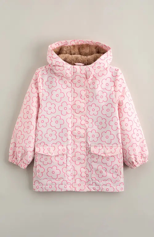 Tucker + Tate Kids' Fleece Lined Hooded Jacket in Pink Balm Poppy Daisy at Nordstrom, Size 3 | Nordstrom