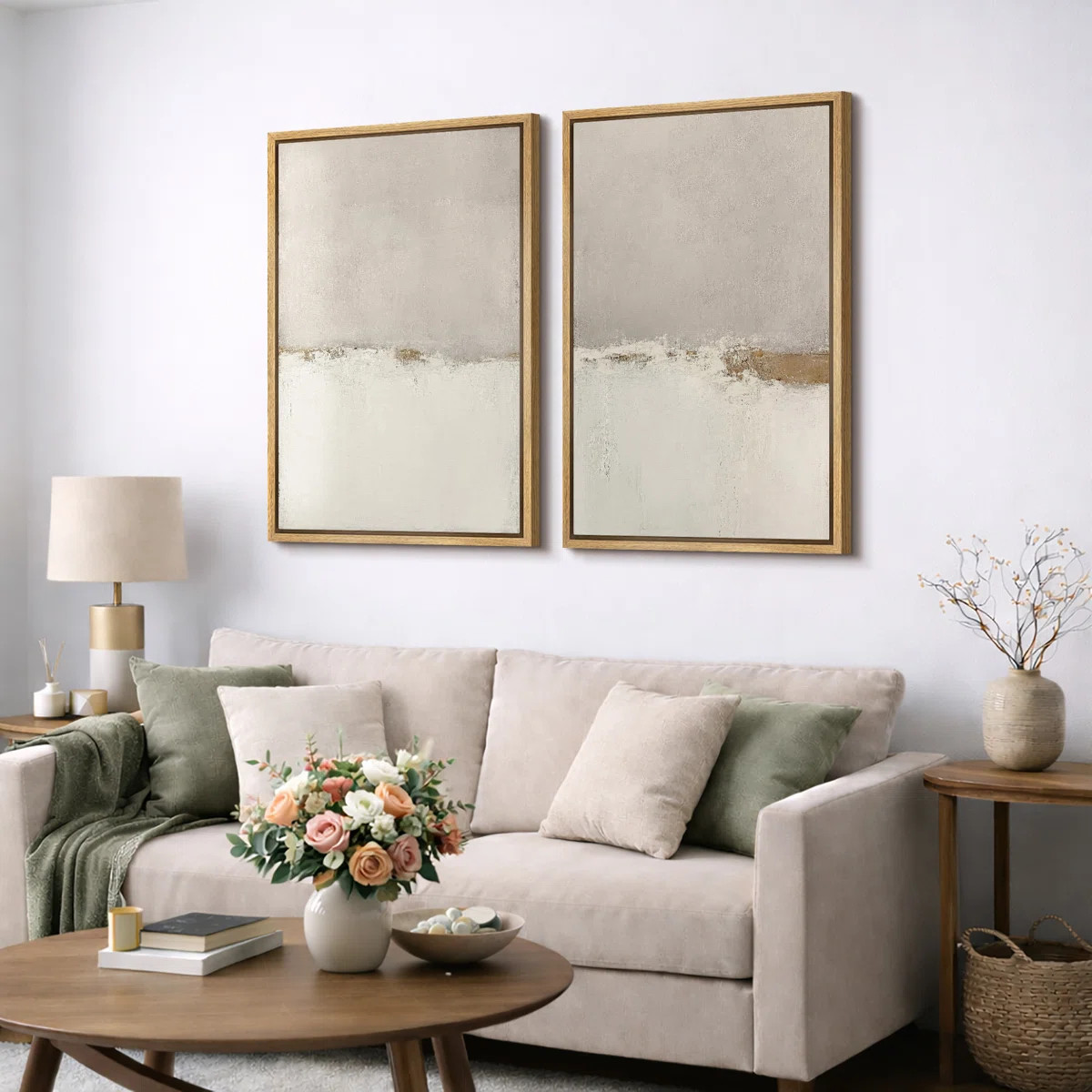 Minimal Landscape "Beige Tan Grunge Abstract Modern Artwork, Simple Minimalist Neutral Wall Pictu... | Wayfair North America