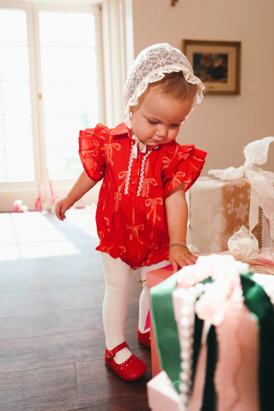 Baby Bowie Romper in Red | Ivy City Co