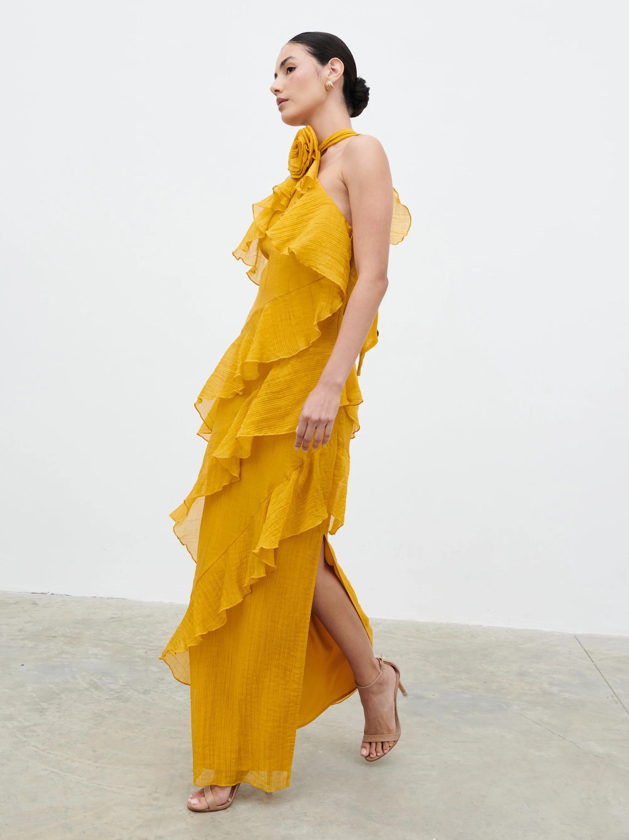 Addison Corsage Ruffle Maxi Dress | Pretty Lavish (UK)