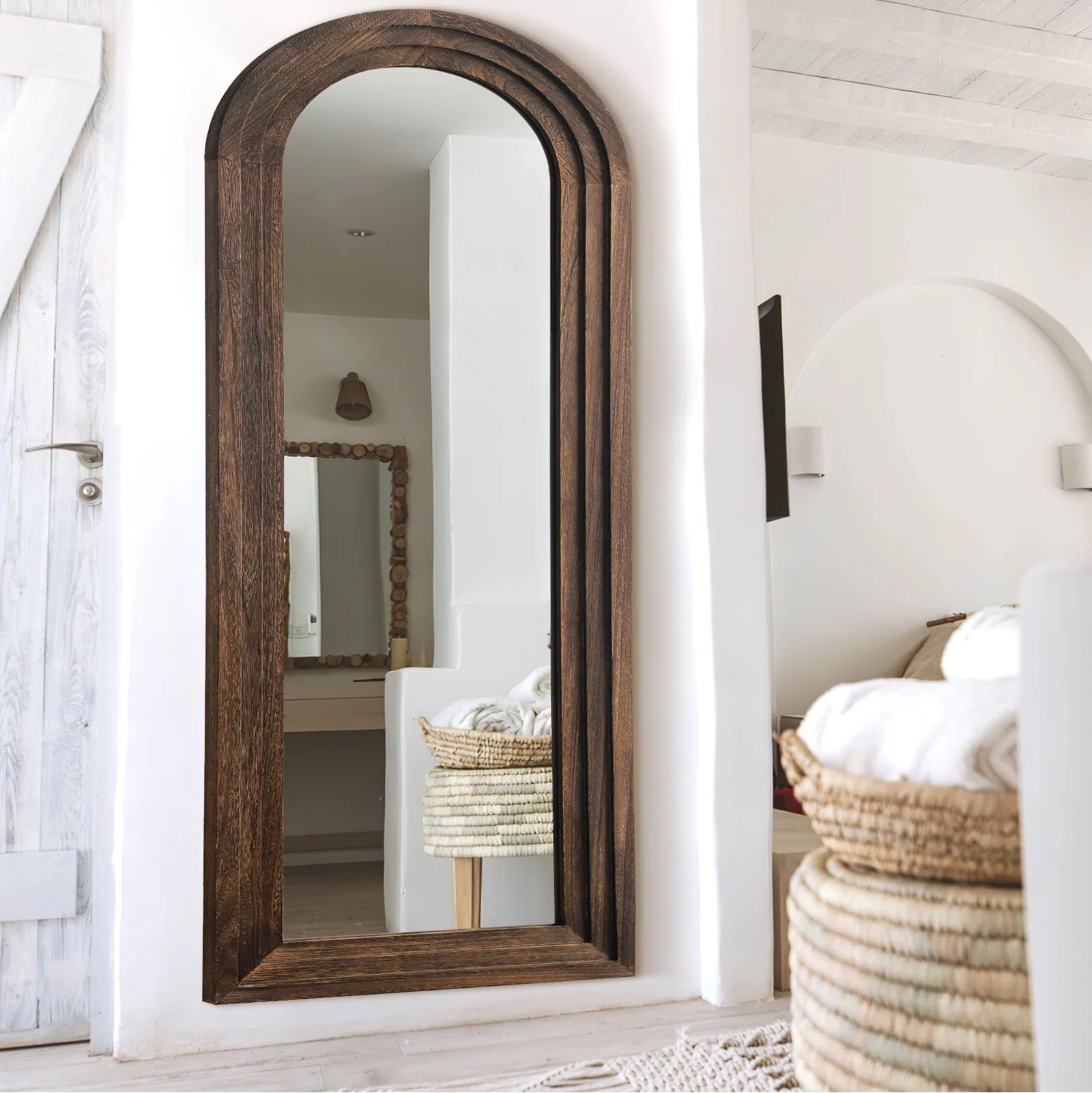 Dainah Arch Full Length Wall Mirror with Wood Frame | Wayfair North America
