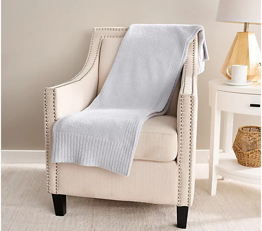 Barefoot Dreams 45"x60" CozyChic Stacked Rib Border Blanket - QVC.com | QVC