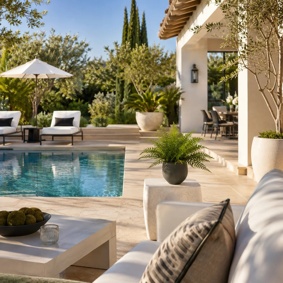 Kenley Outdoor UV Rated Fern in Fiberstone Pot | Wayfair North America