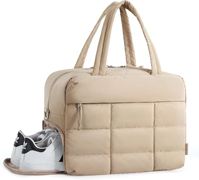 BAGSMART Travel Duffel Bag, Small Gym Bag Puffer Tote Bag, Weekender Bags for Women, Overnight Ca... | Amazon (US)