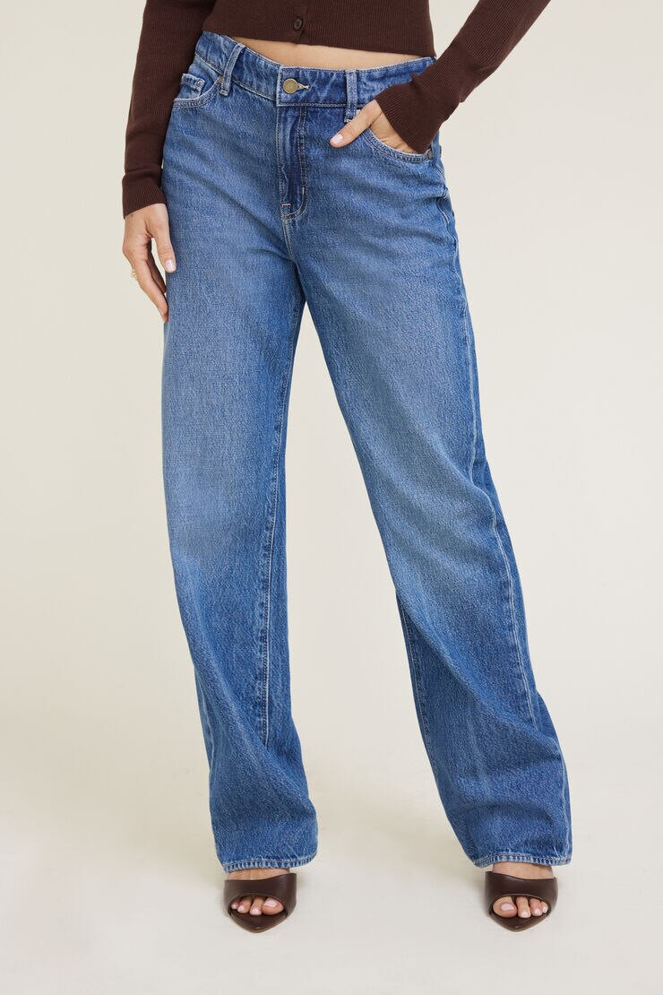 Mika Mid Rise Relaxed Straight Leg Jeans | Dynamite Clothing