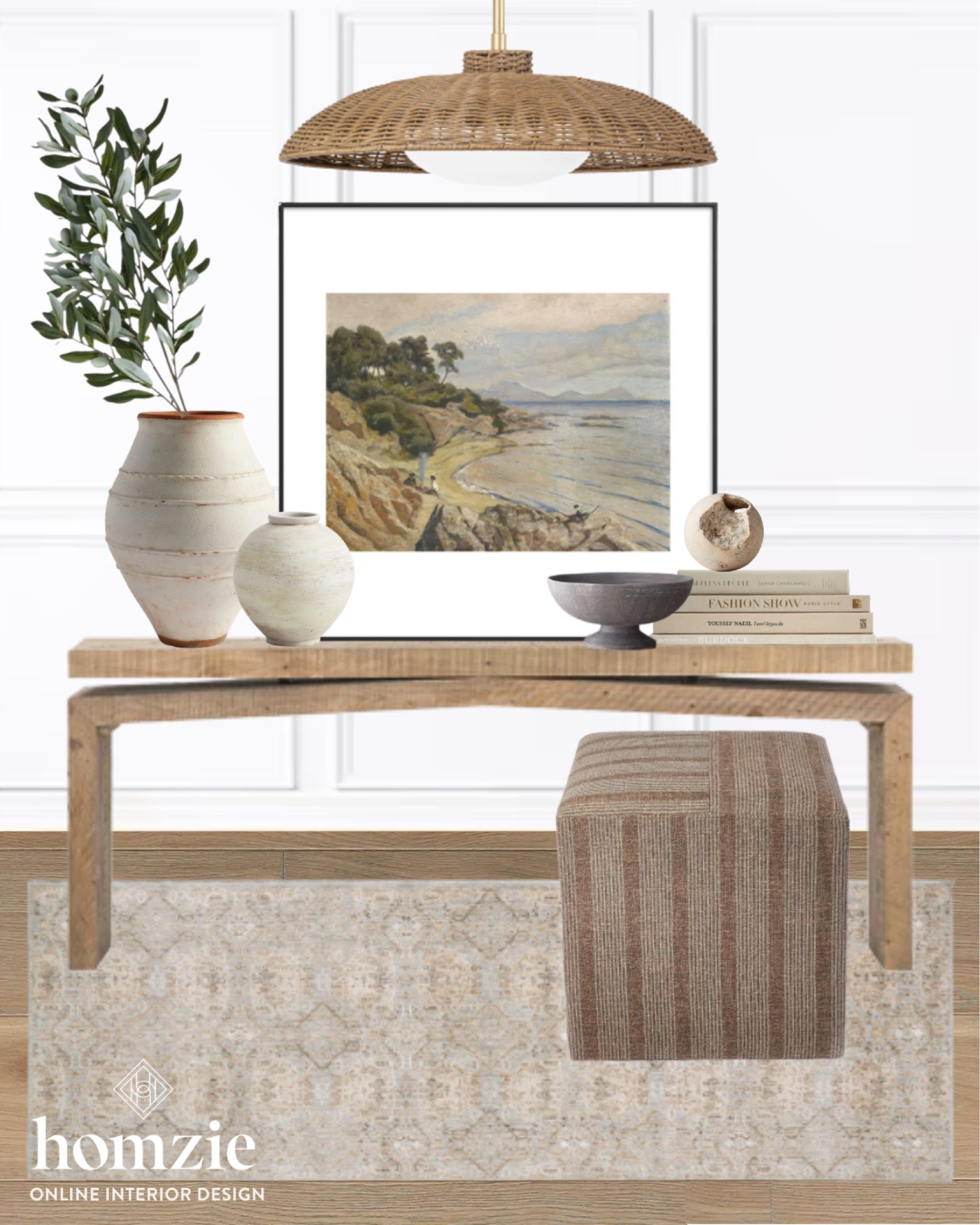 Entryway inspo, entryway design, entryway decor, entry table, entryway table, entry way, entryway rug, entryway lighting, entry rug, entryway table decor, entryway chandelier, entryway art, foyer decor, foyer table, foyer rug, foyer design, wood console table, entryway ottoman, landscape art, woven pendant, white vase, console table decor, table styling, runner, neutral rug 

#homedecor #entryway #entry #foyer #moodboard 

#LTKFind #LTKhome #LTKstyletip