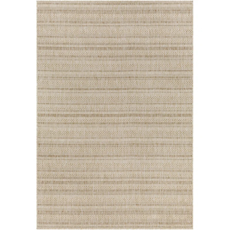 Carllene Bellino Striped Tan Indoor/Outdoor Area Rug | Wayfair North America