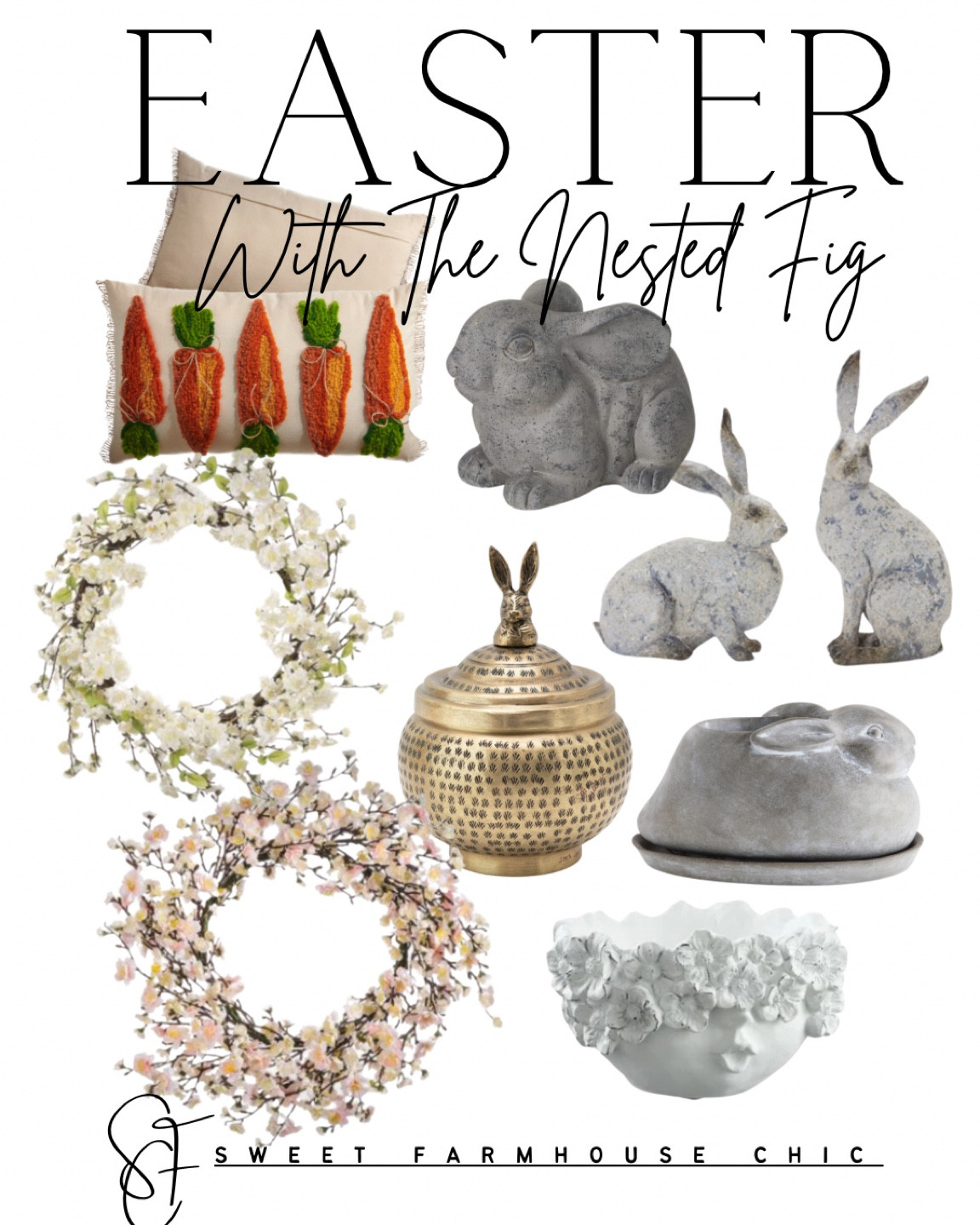 Beautiful Finds from The Nested Fig

I’m loving the gold bowl with bunny lid♥️

Carrot pillow, bunny planters, spring cherry blossom wreaths, garden flower lady planter, rabbit figurines



#LTKhome #LTKSeasonal #LTKSpringSale