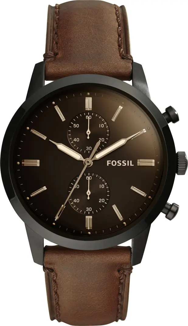 Townsman Chronograph Leather Strap Watch, 44mm | Nordstrom