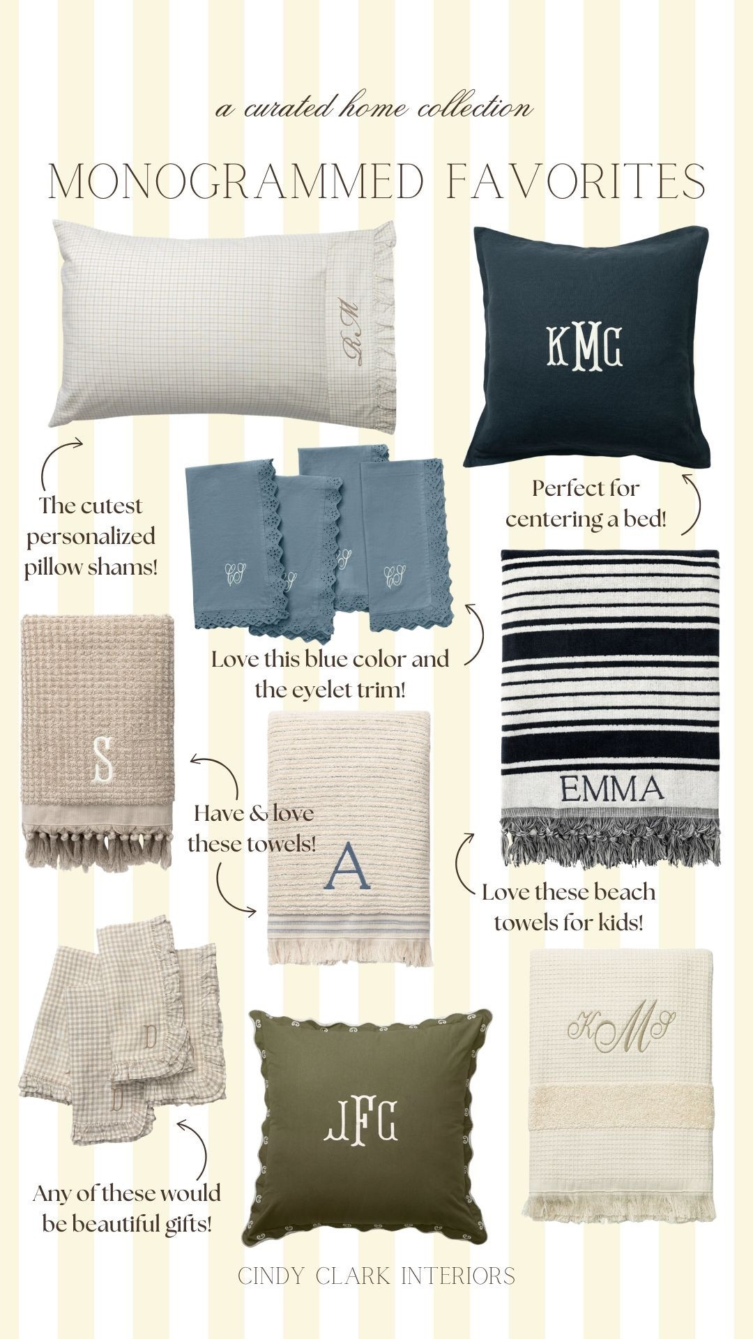 McGee & Co just opened a monogrammed studio and it’s the sweetest thing! Pillow shams, beach towels, bath towels, and even baby blankets. The perfect gift for yourself or for others! 

#LTKHome