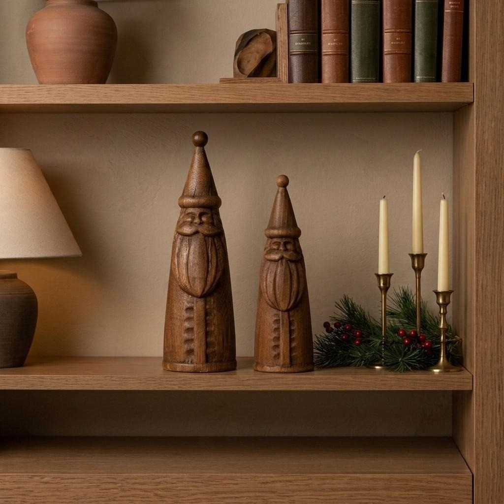 These carved wooden Santas from McGee & Co. bring the perfect touch of warm, neutral holiday styling to built-in shelves and mantels.#mcgeeandco #holidaydecor #christmasdecor #neutralhome

#LTKSeasonal #LTKHome