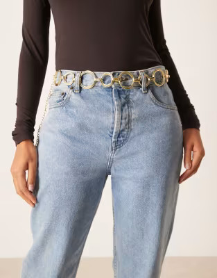 My Accessories multi ring chain belt in gold | ASOS (Global)