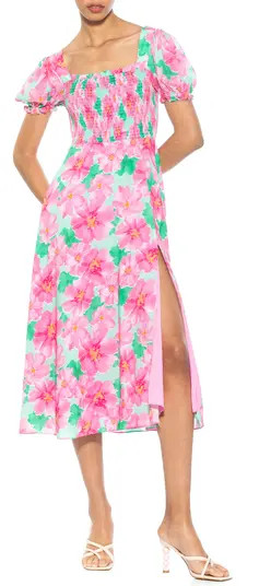 Alexia Admor Iris Smocked Short Sleeve Midi Dress | Nordstromrack | Nordstrom Rack