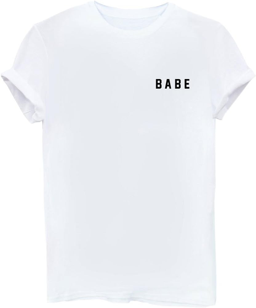 YITAN Letter Funny O Neck Women T Shirts Top | Amazon (US)
