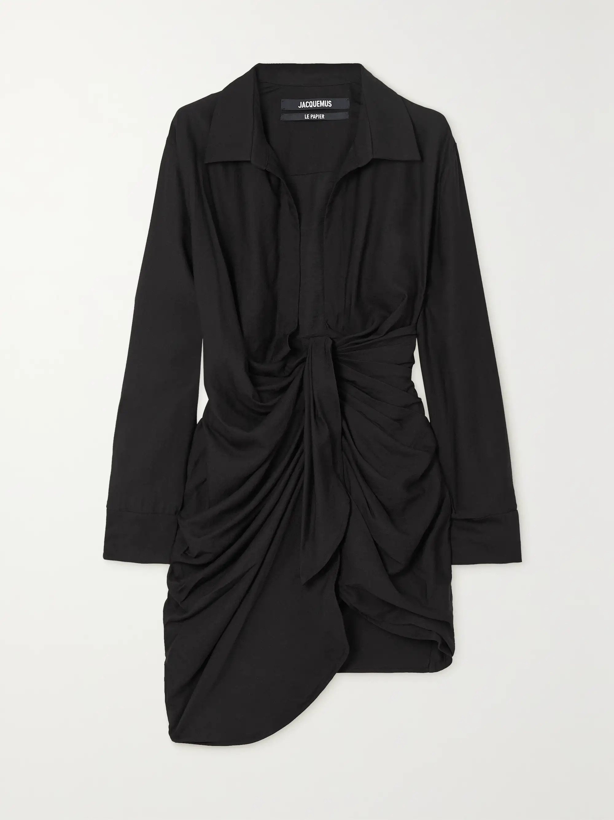 Bahia draped knotted twill mini dress | NET-A-PORTER (US)