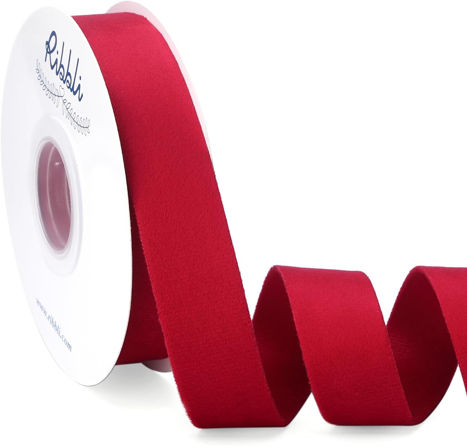 Ribbli Vintage Red Velvet Ribbon Double Faced 1 Inch 10-Yard Spool Red Ribbon Use for Christmas Tree Ornaments Gift Wrapping Wreath Decoration Wedding Boutonnieres | Amazon (US)