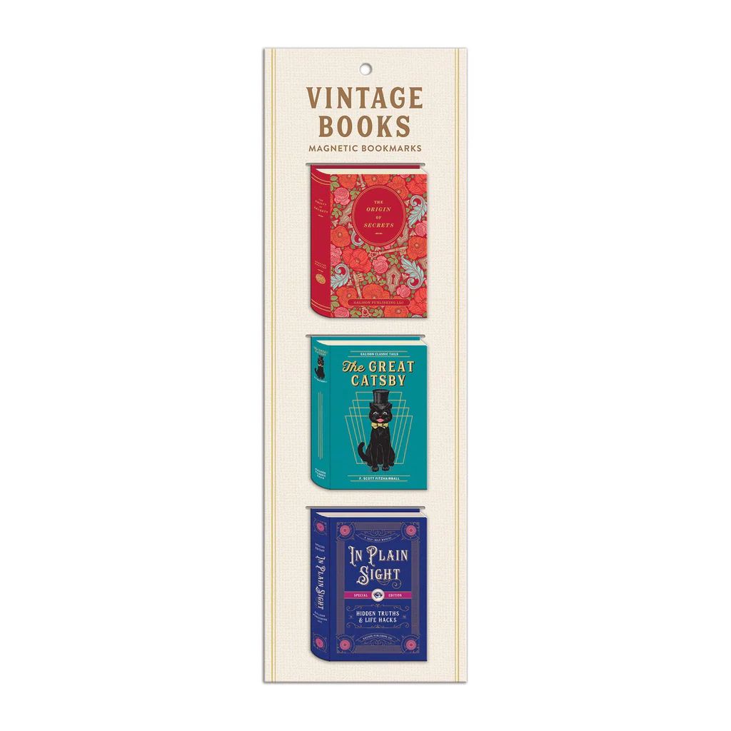 Vintage Books Shaped Magnetic Bookmarks | Galison